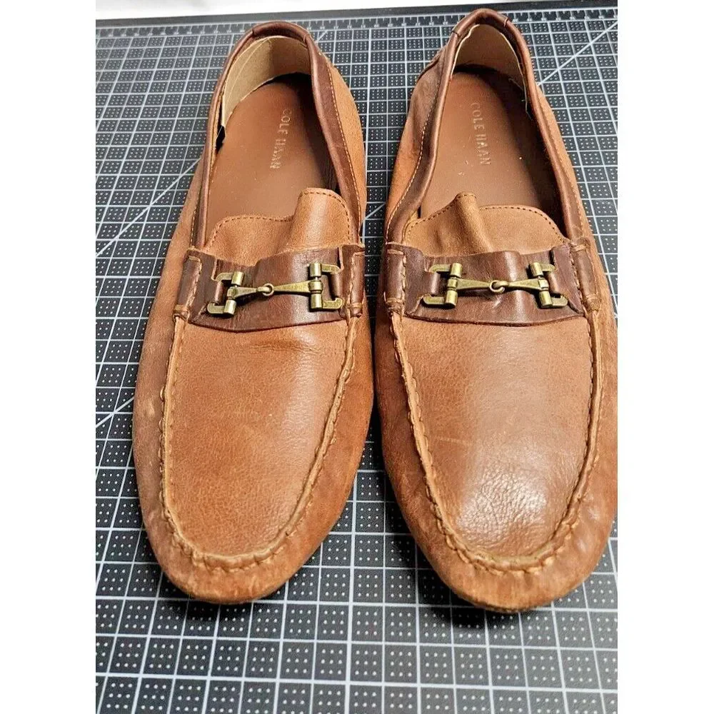 COLE HAAN Somerset link bit‎ loafers brown leather men 11M